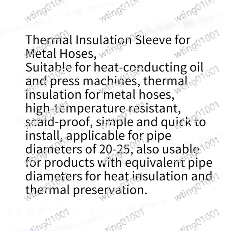 Self Adhesive Thermal Insulation Jacket for Metal Hose High Temperature Anti Scalding Cover for Thermal Fluid Press Machine