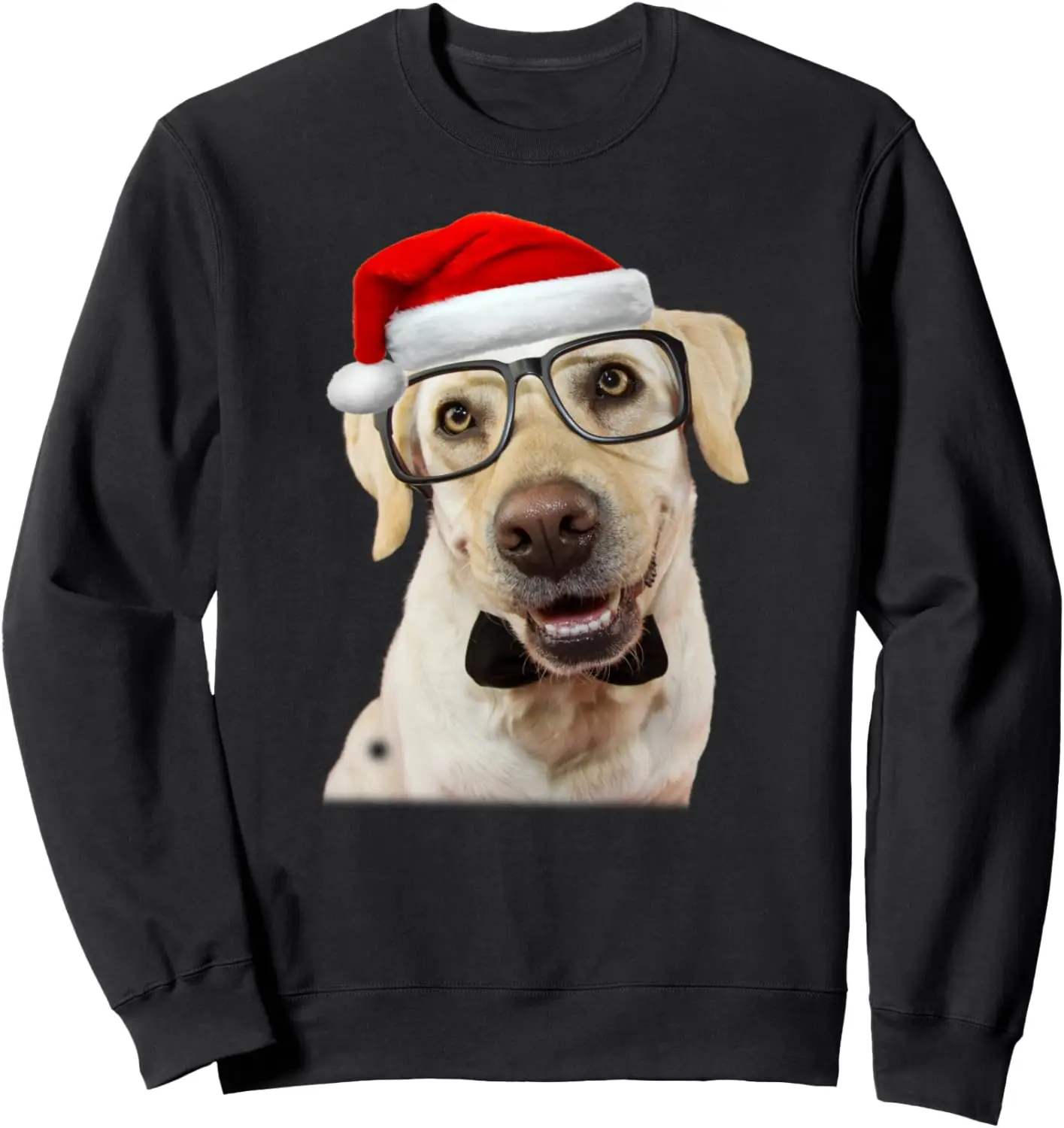 Yellow Lab Glasses Santa Hat Christmas Labrador Retriever Sweatshirt