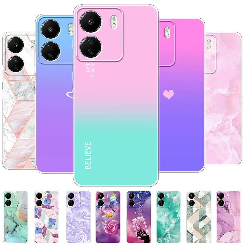 For Xiaomi Redmi 13C 4g Case Clear Shockproof Soft Silicone Clear Phone Case For Redmi 12 Cover Coque For Redmi 12C Bumper Funda