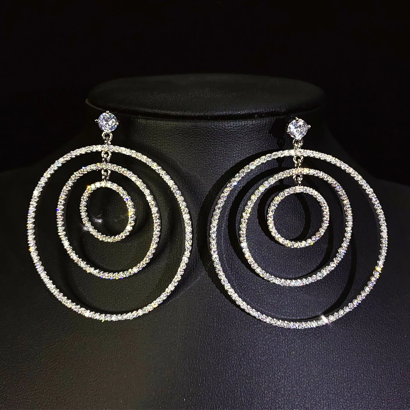 

New Multi-layer Circle Long Temperament Women Jewellery Earrings Luxury Daily Dress Prom Banquet Party Bridal Gift E201