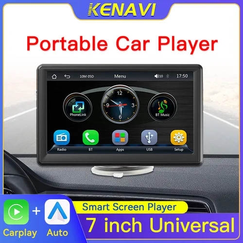 Reproductor portátil MP5 Universal HD de 7 pulgadas para coche, inalámbrico, Carplay, Android, Auto Mirrorlink, BT, USB, transmisión FM, Monitor de Radio estéreo