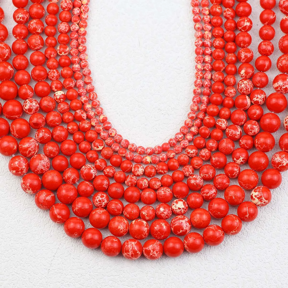 4/6/8/10mm Rote Imperial Türkis Perlen Naturstein Runde Lose Perlen Für DIY Schmuck Machen armbänder Halsketten 15'' Strang