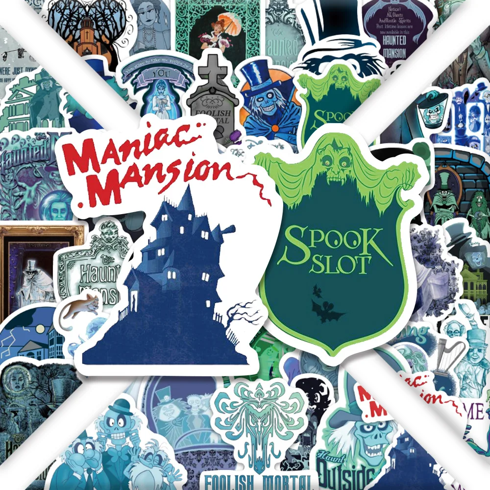 

60PCS Disney Horror Movie Haunted Mansion Cartoon Creative Decorative Stickers DIY Refrigerator Motorcycle Helmet Graffiti Decal