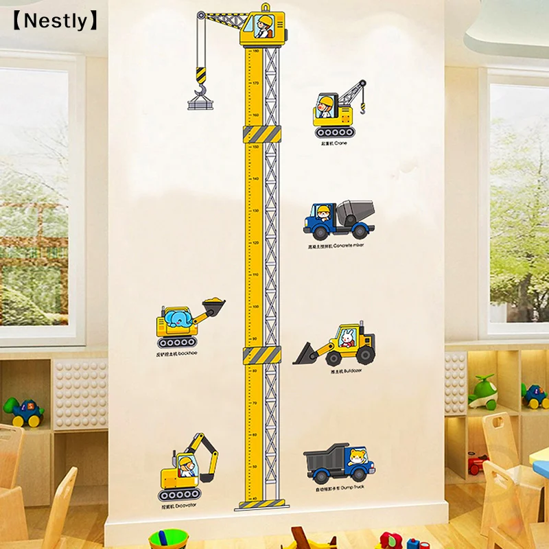 Animals Height Measure Wall Sticker Dinosaur Panda Wall Sticker For Kids Room Nursery Child Growth Ruler Growth Chart〔Nest〕