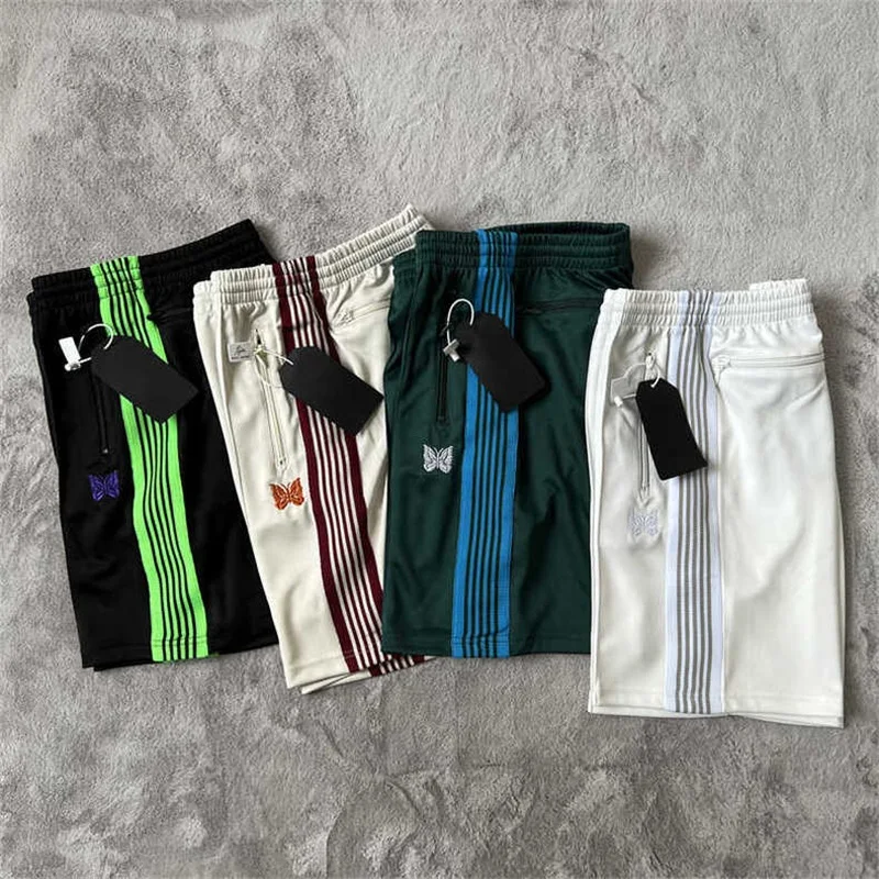 25SS Butterfly Embroidery AWGE White Shorts 1:1 Classic Striped Joggers Sweat Pants Mens Shorts With Tags