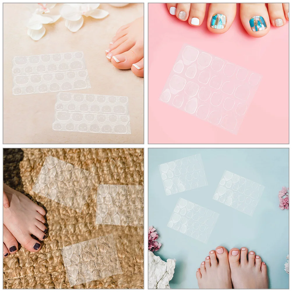 100 ورقة مزدوجة الجانب مسمار الغراء اضغط على ملصقات الأظافر علامات التبويب لزجة لاصق قوي للأظافر وهمية الأظافر كاذبة