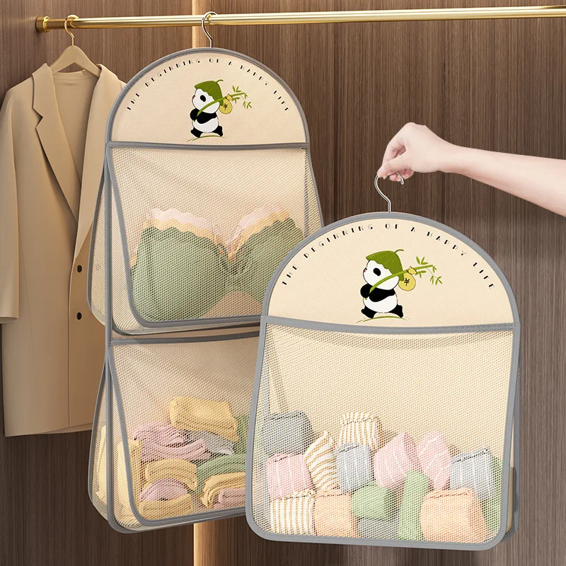 Wardrobe Oxford Cloth Hanging Mesh Bag Storage Organizer for