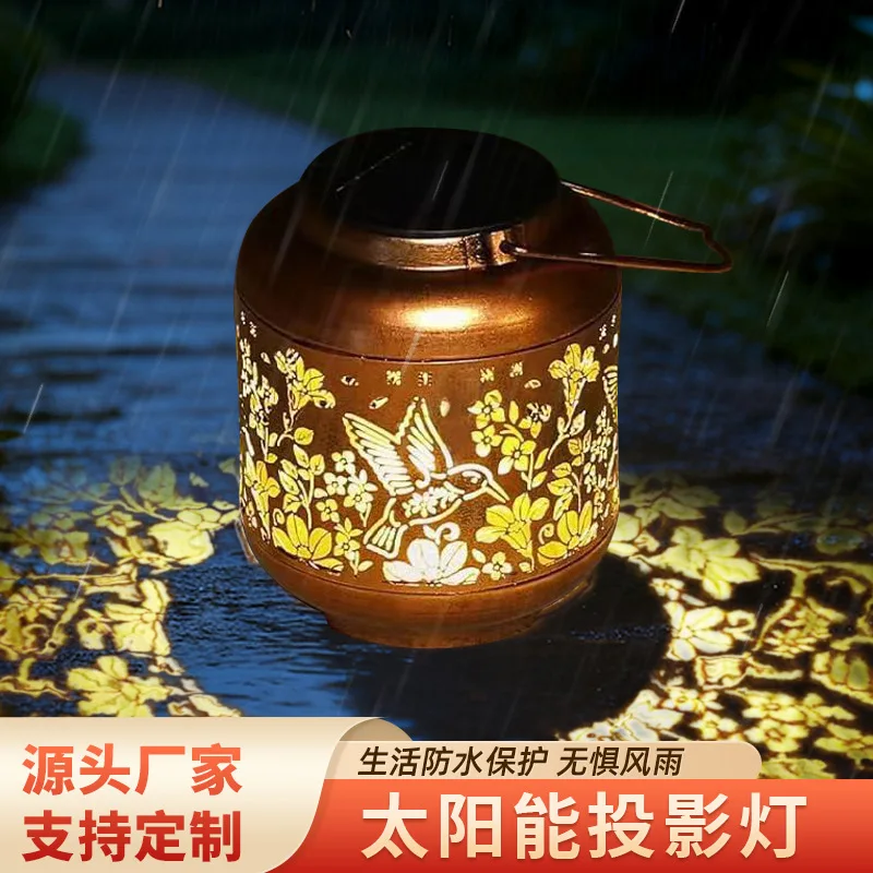 

Metal Hummingbird Solar Night Light Hollow Iron Craft Lamp Waterproof Ornament Lighting for Patio Bedroom Courtyard Home Art