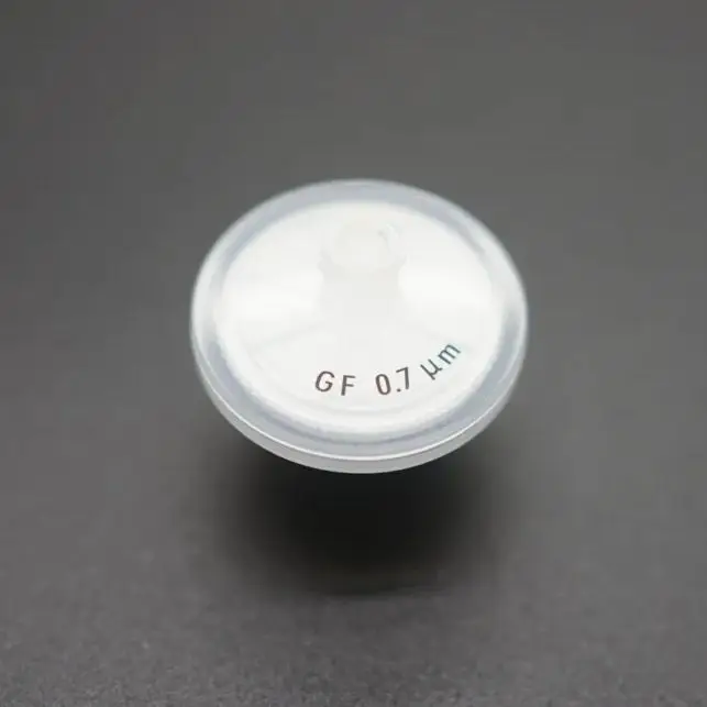 Glass Fiber Syringe Filters Pore Size 0.7um 1.0um 13mm 25mm used as Pre-filter Purification of Organic Solvents and Strong Acids