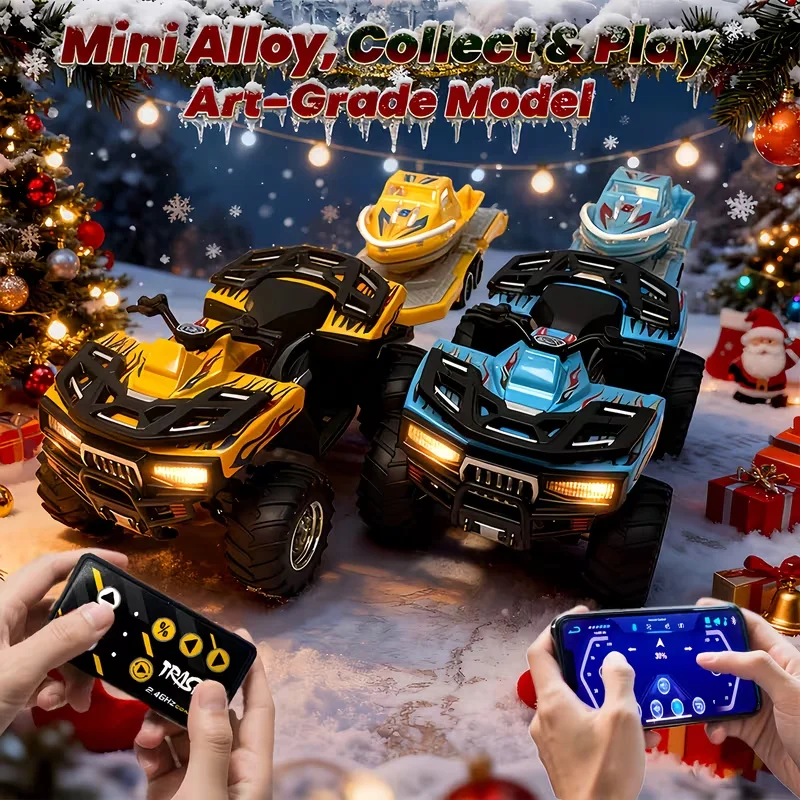 1:64 スケール RC オフロードビーチバイク車両 頑丈な合金ボディ、スマートフォンアプリタッチスクリーンコントロール 2.4G