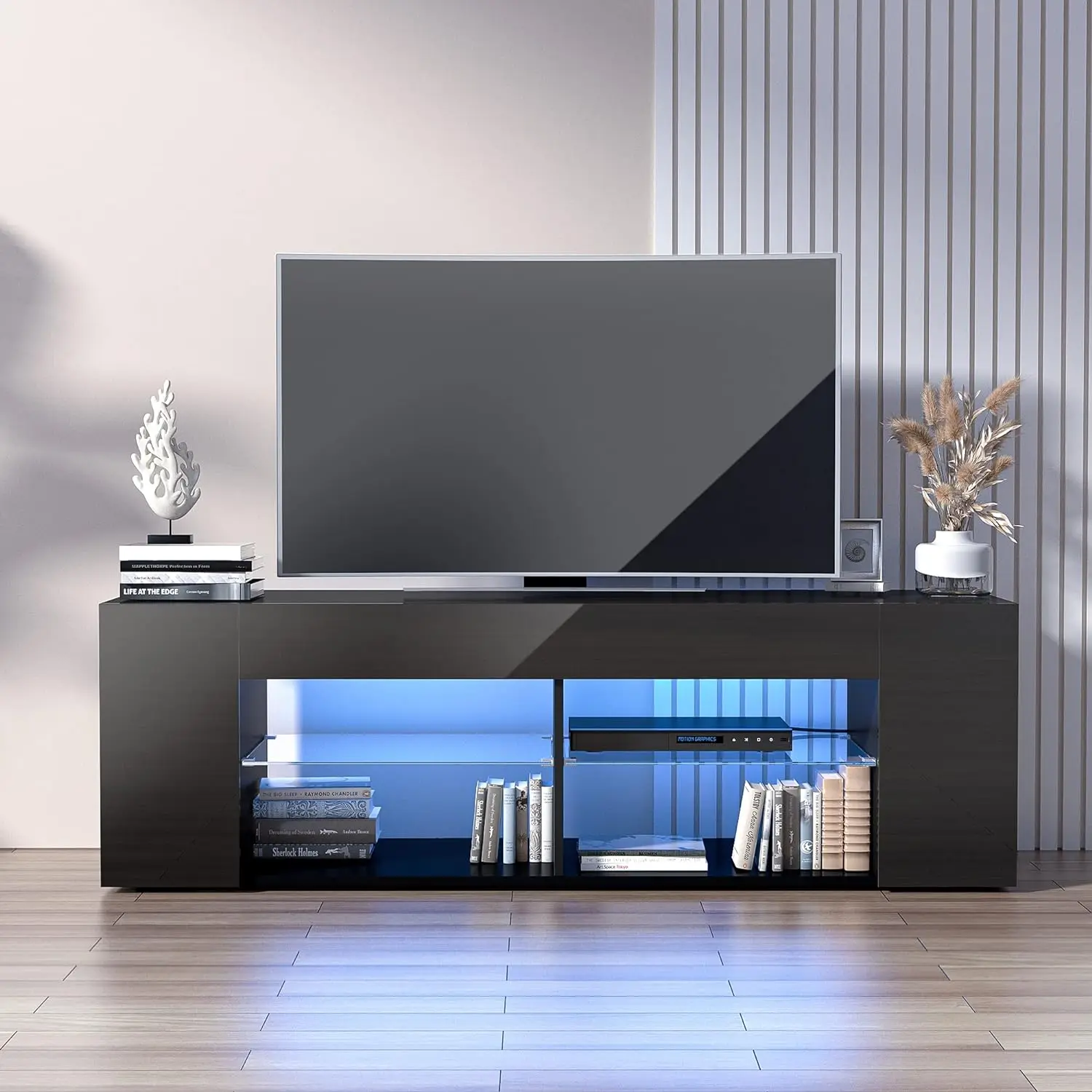 TV Stand for 60/65 Inch TV, High Gloss Modern Media Console Tables