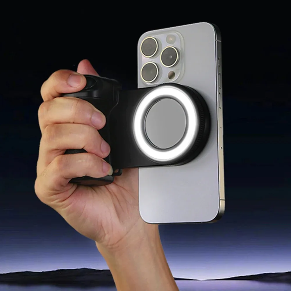 Luce per selfie per telefono cellulare Impugnatura per telefono compatibile con Bluetooth Impugnatura per fotocamera Impugnatura per selfie Luce video Luz Ringlight a LED