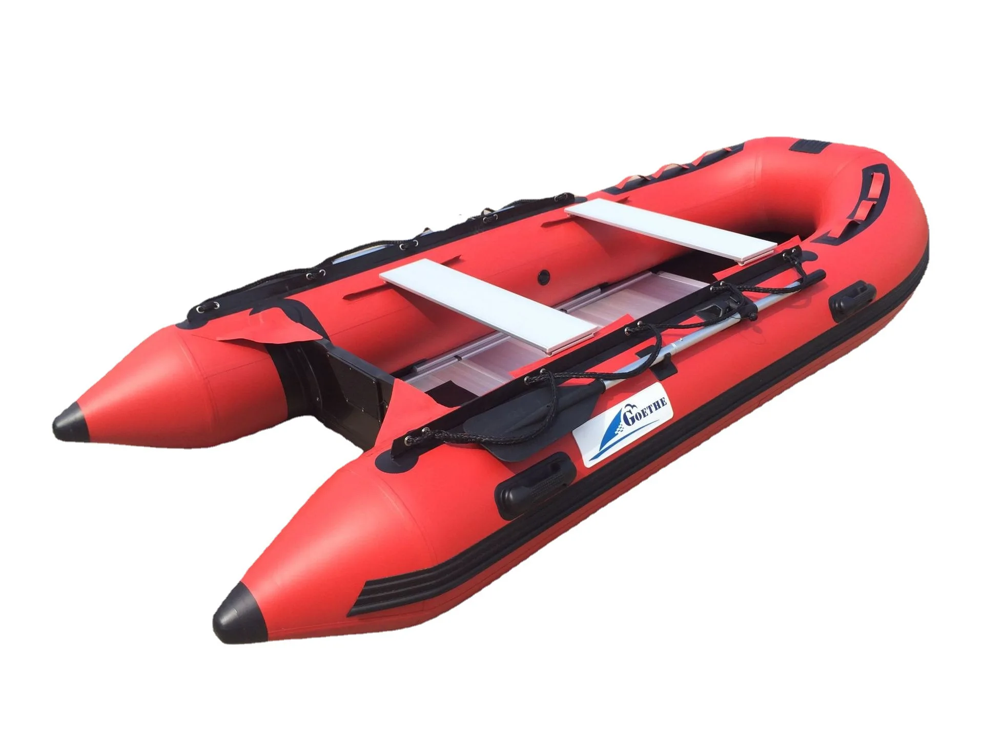 china hypalon inflatable boat thickened alloy floor rib rigid aluminum 3.8m 4.8m  