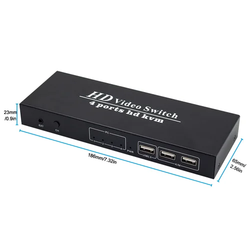 Imagen 2 del producto Interruptor 4K KVM HDMI, conmutador de 4 entradas y 1 salida, 3 puertos USB, 4x1, 4KX, 2K/30HZ, HDCP1.2 para PC, portátil, windows y macs