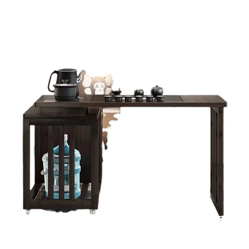 

Rotating tea table, balcony household mobile tea table, kettle set