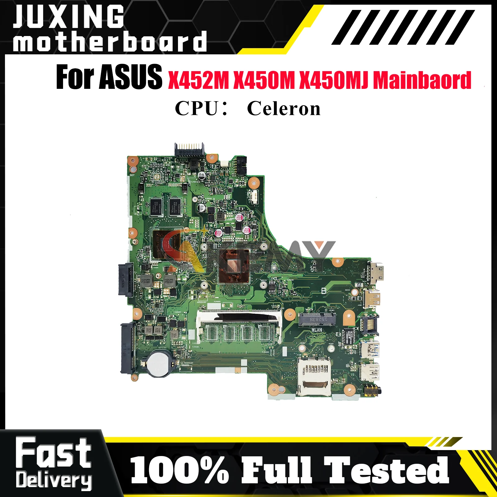 

X450MD Laptop Motherboard For ASUS VivoBook X452M X450M X450MJ X450MD Notebook Mainboard With Celeron CPU tests OK fast shipping