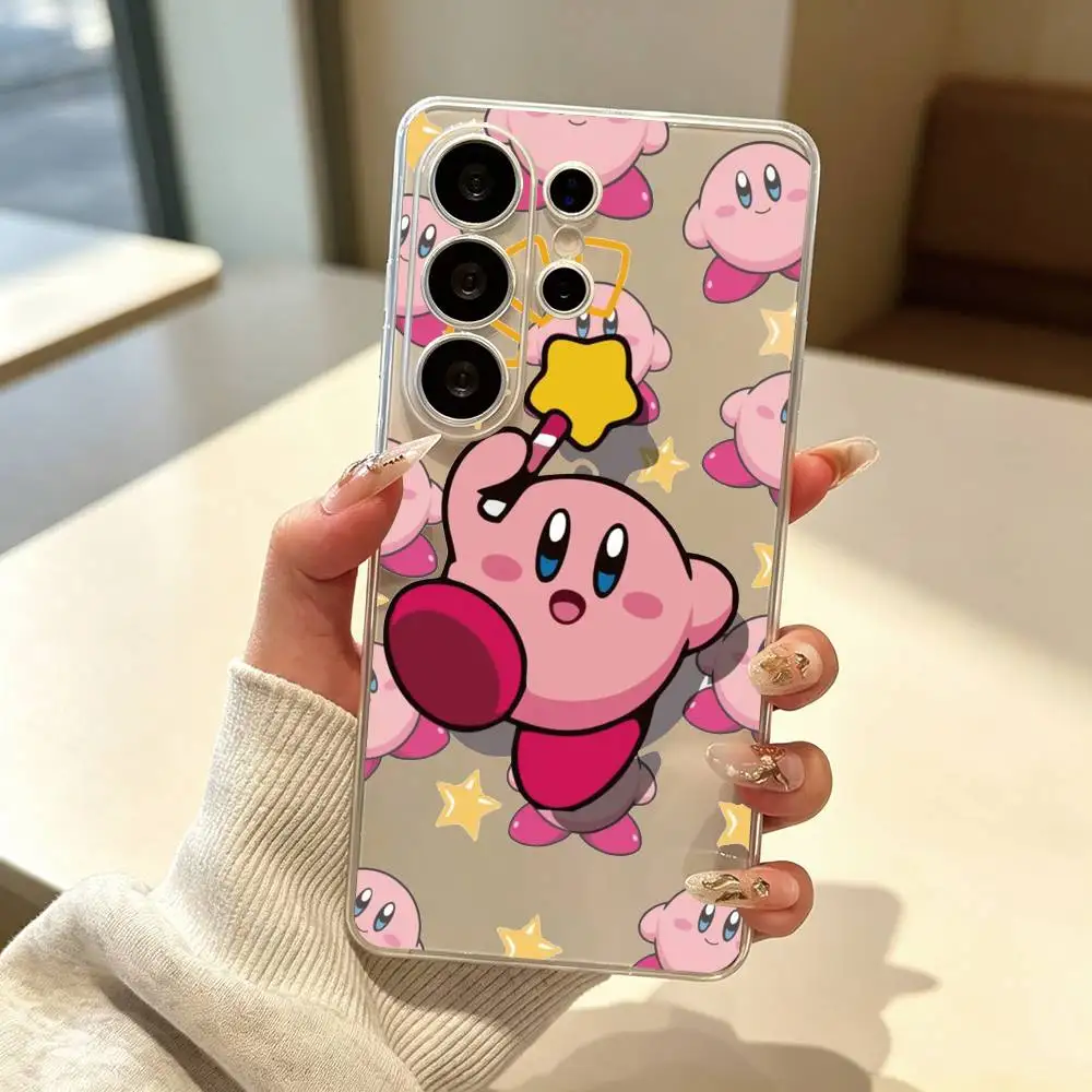 K-Kirbys-PC Cartoon Pink gift Phone Case For Samsung S25,S24,S21,S22,S23,S30,Ultra,S20,Plus,Fe Transparent Cover