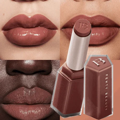 Lápiz labial nacarado de diamante de 3 colores, resistente al agua, taza antiadherente de larga duración, barras de labios brillantes mate, maquillaje de labios Sexy rojo