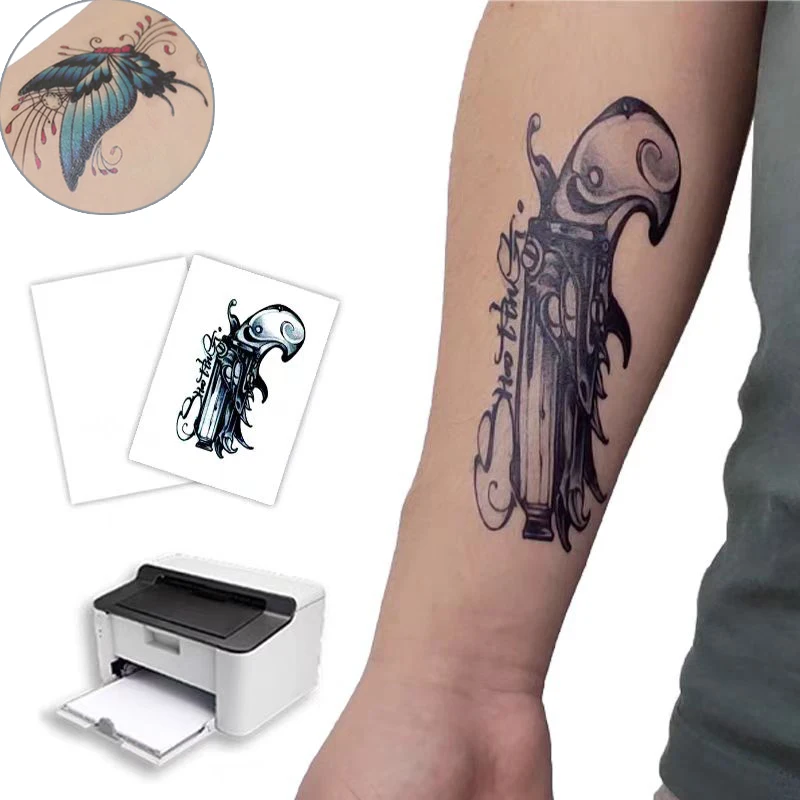 5/10sets A4 Transfer Paper DIY Art Waterproof Temporary Tattoo Skin Paper Inkjet or Laser Printers Suitable For Adults Children view 3
