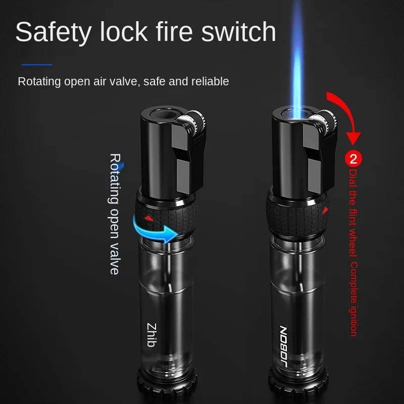 Mini Windproof Stainless steel With Plastic Butane Jet 1300 C Turbo Torch Lighter Cigarette Cigar Lighter Inflatable Lighter