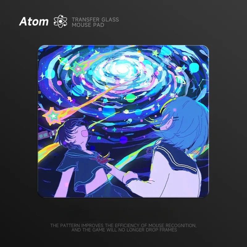 

Фотоэлектрические стеклянные коврики для мыши, коврик для мыши в стиле аниме для девочек, гладкая поверхность, настольный коврик для ПК, FPS, игровой коврик для мыши для офисных аксессуаров, подарок