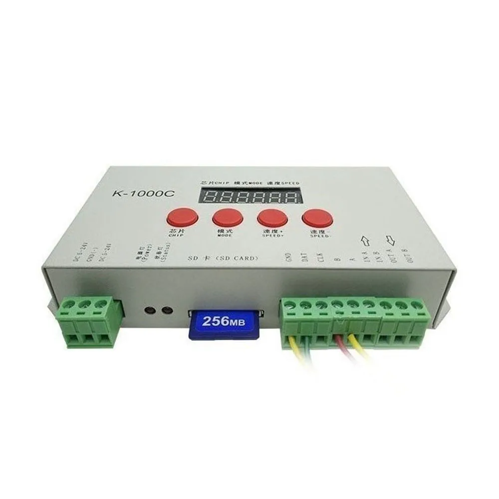 K1000C Programmable SD Card Pixel LED Controller With Input Voltage DC5V-24V