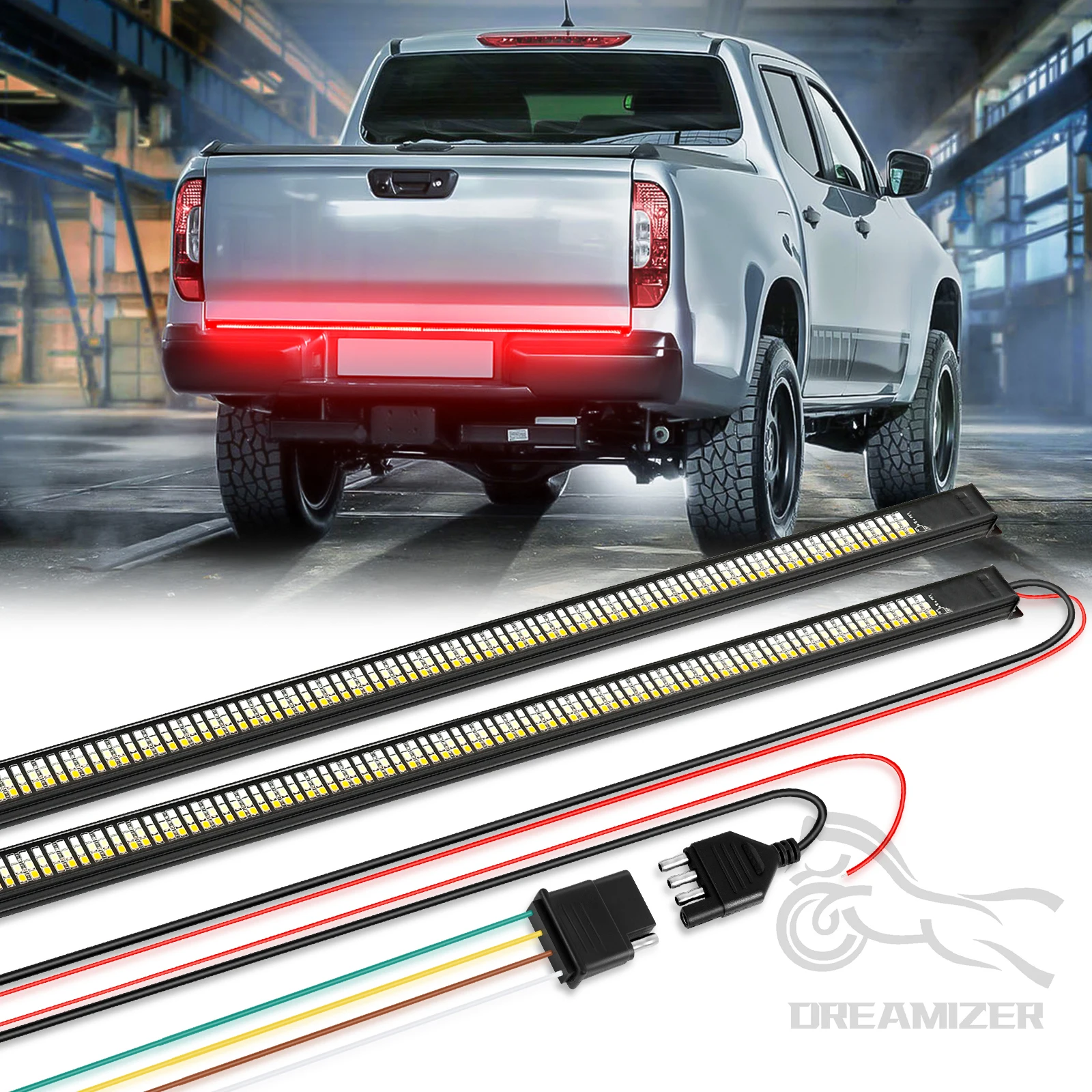 

60" LED Truck Strip Tailgate Light Bar Reverse Brake Turn Signal Stop Lamp Tail Light 864 LED Sequential Strip For Pickup Truck