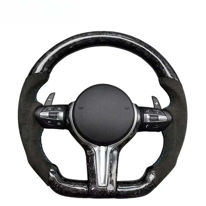 Car steering wheel leather is environmentally friendly and odorless, carbon fiber retro style