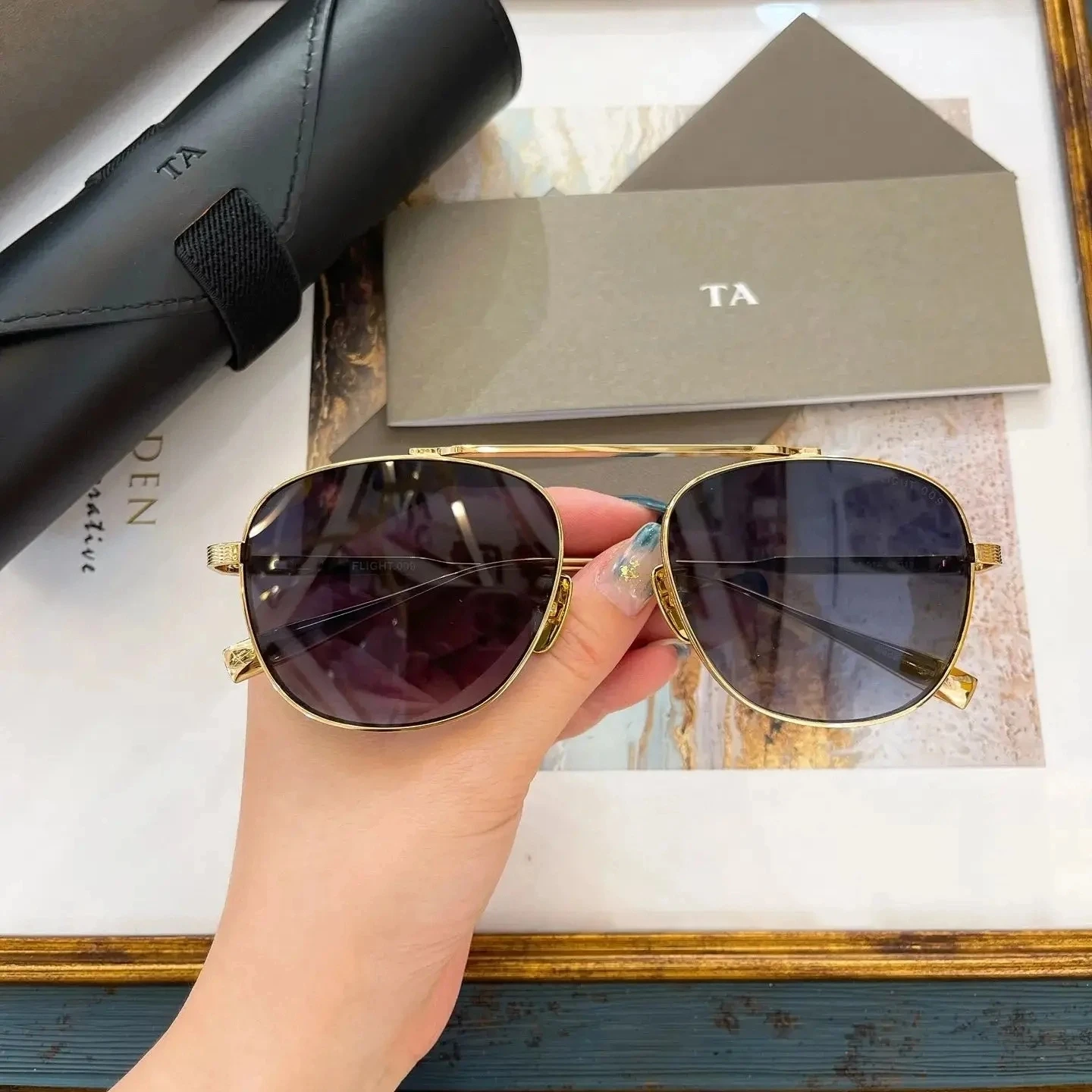 

Authentic For DIYTA DT DTS409 FLIGHT009 UV400 Business Men Women Sun Glasses Premium Vintage Luxury Male Couple Eyewear With Box