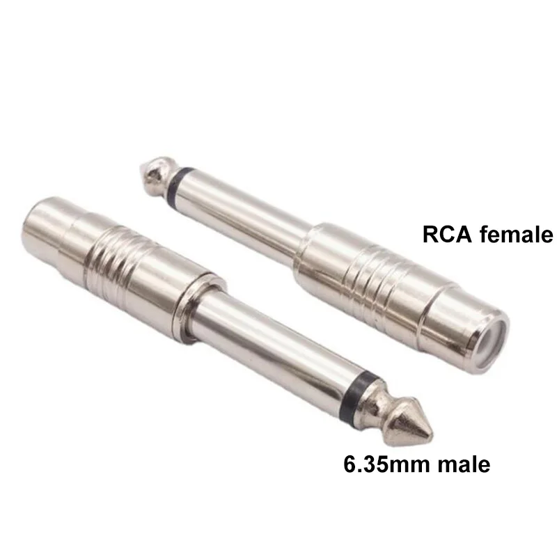 6.35mm Mono Male RCA Female Jack Audio Adapter 6.5mm 1/4