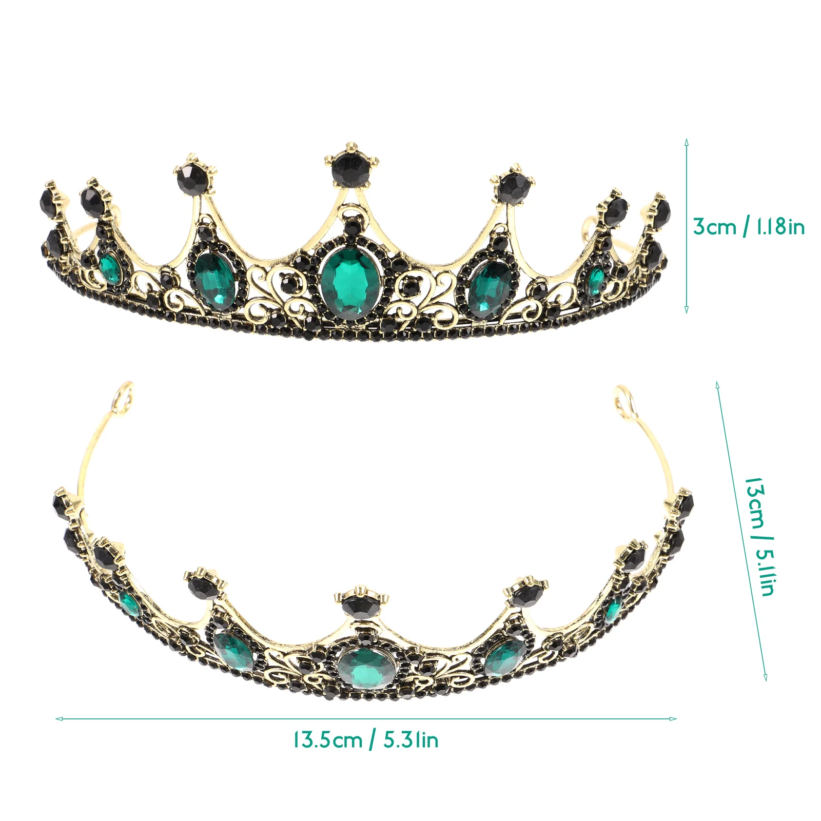 Baroque Crown Tiara Women European and American Bridal Crystal Alloy Headdress Bride