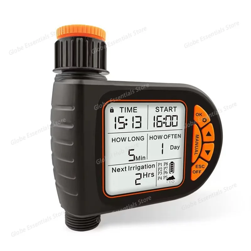 Automatic Water Timer Intelligent Irrigation Watering System Sprinkler Timer Garden Programmer Equipment LCD Display IPX5