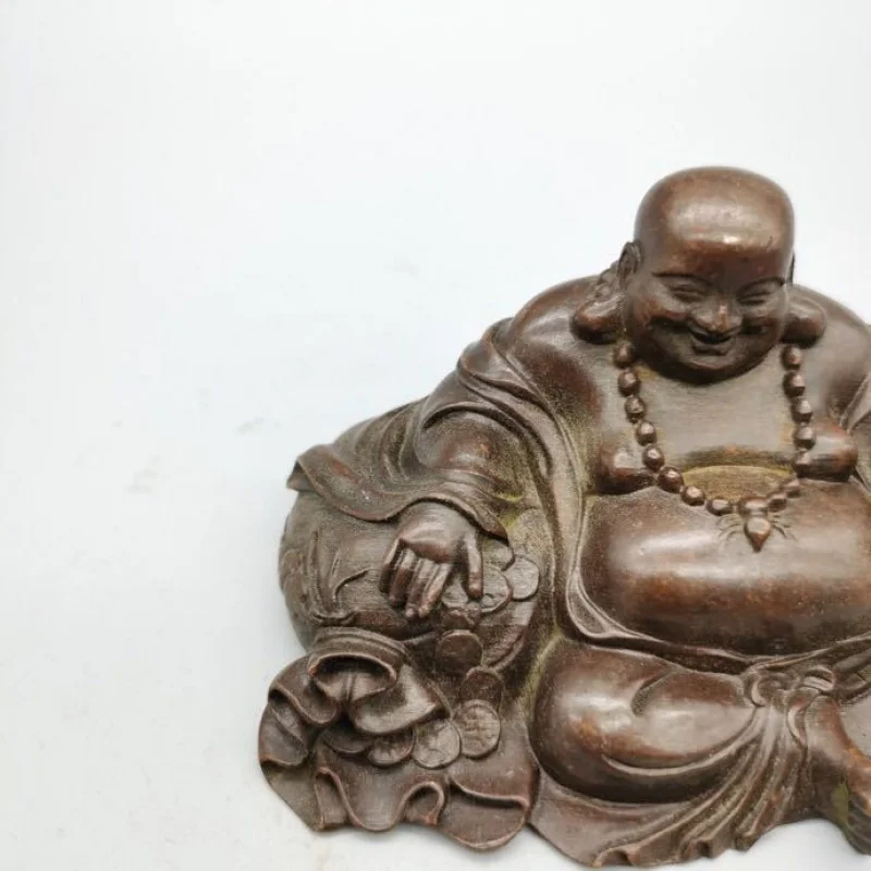 Antique Bronze Ware Ruyi Maitreya Statue Smiling Face Copper Big Belly Buddha Smiling Buddha Metal Crafts Copper Small Ornaments