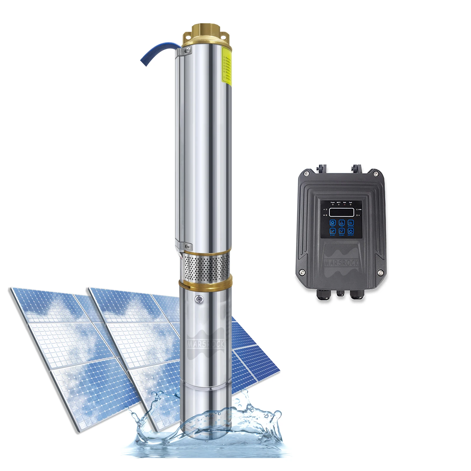 400W 48V Solar DC Deep Well Pump With Pump Regulator Controller Brushless Stainless Steel Solar PV Agriculture Submersible Pump