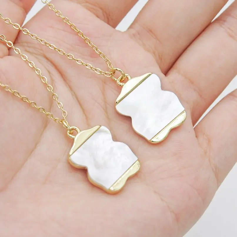 

Chain Gold Color Necklace White Shell Copper 18+2inch Jewelry Special Gift For Women