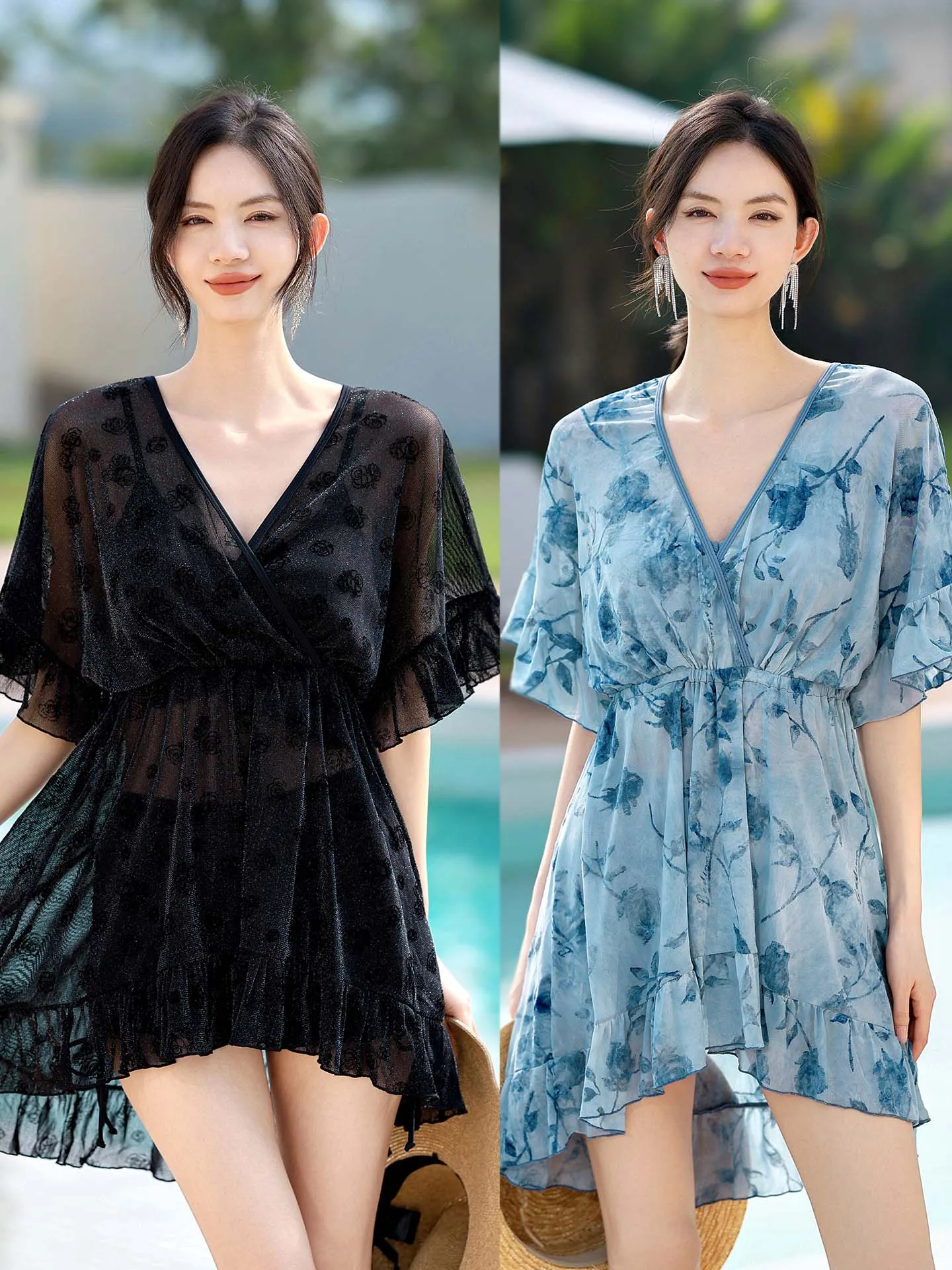 

Женский раздельный купальник-тройка с консервативным покрытием, утягивающий, для термальных источников, больших размеров