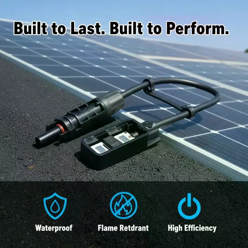 IP67 Solar Connector Box 1500V 30A PV Panel Adaptor Cable for Outdoor Portable Solar Panel Charger Connection Use