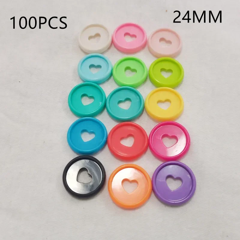 100PCS24MM notebook plastic binding ring binding buckle loose-leaf mushroom hole love pattern learning binding supplies