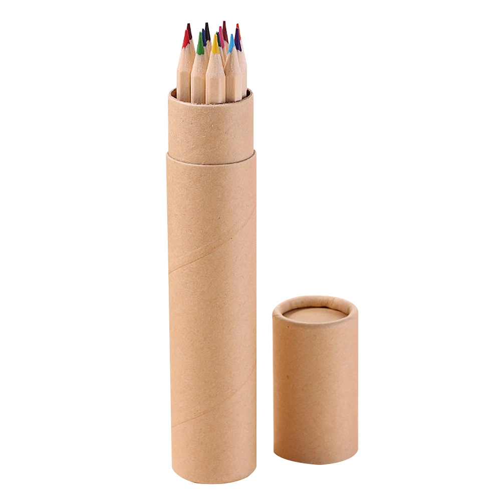 

12pcs Colored Pencils Watercolor Drawing Sketching Wooden Giant Smooth Portable Box Supplies Student Use Eco