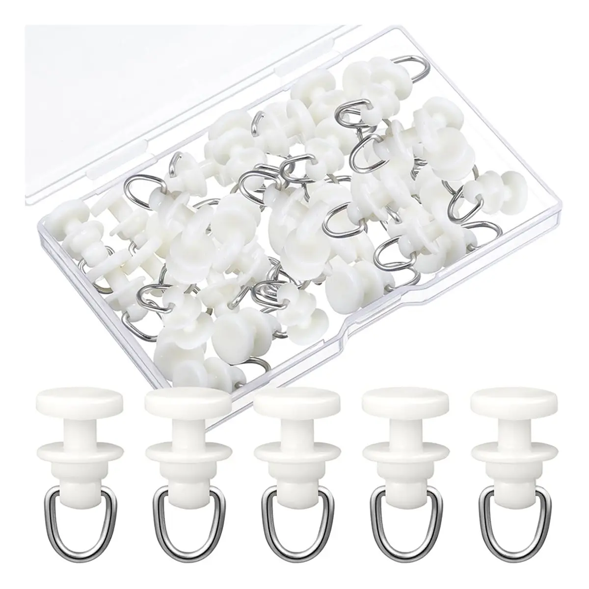 A13M Plastic Curtain Track Hooks Ceiling Sliding Curtain Glider Accessories for Living Bedroom Shower Privacy Rv (50 Pcs)