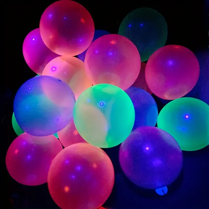 Fluorescent balloon 12/10 inch neon foreign trade color night light mini -luminous air balloon partypar