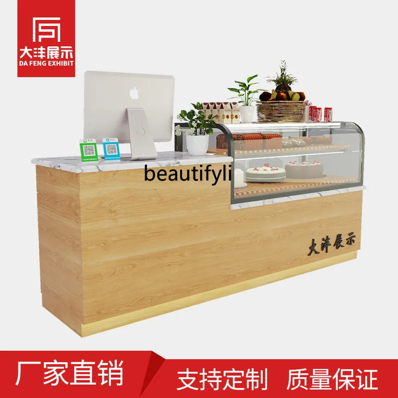 Snack supermarket bread against the wall cabinet steel wood simple bar cake shelf