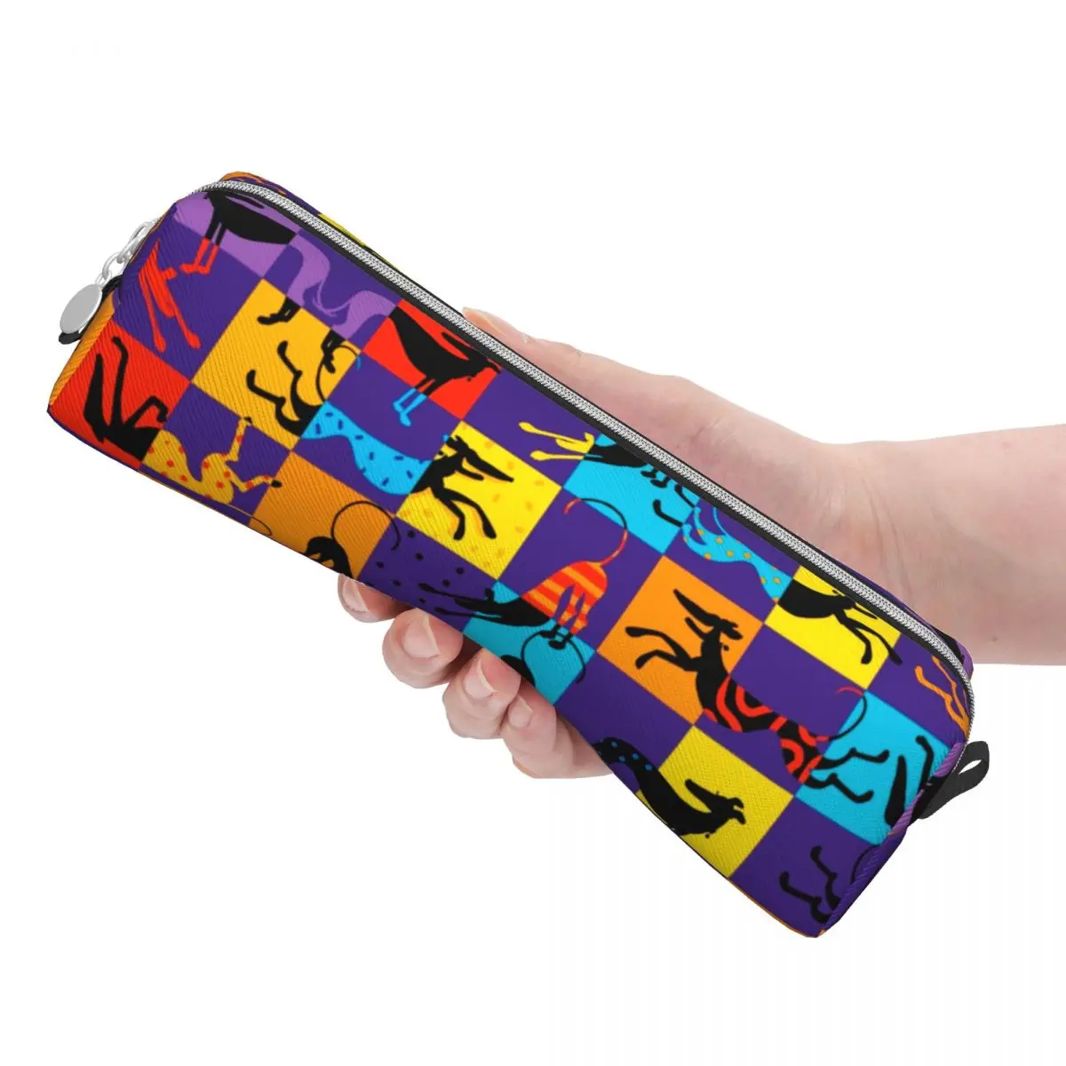 Imagem -03 - Greyhound Dog Pencil Case para Estudantes Pen Box Grande Capacidade Bolsa Pop Art Cães de Animais Papelaria Escolar Presentes para Crianças