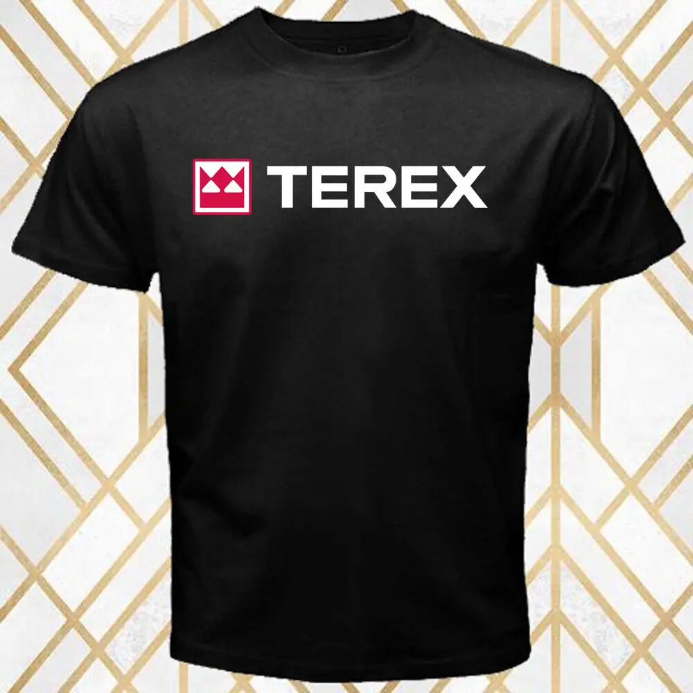 Terex Cranes Company Logo Men's Black T-Shirt Size S - 3XL