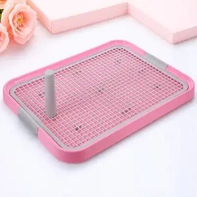 

Pink Plastic Indoor Pet Potty For Daily Use Anti-Slip Grid Style Dog Toilet Puppy Train Pad Holder Cat Training Potty Pet Supply