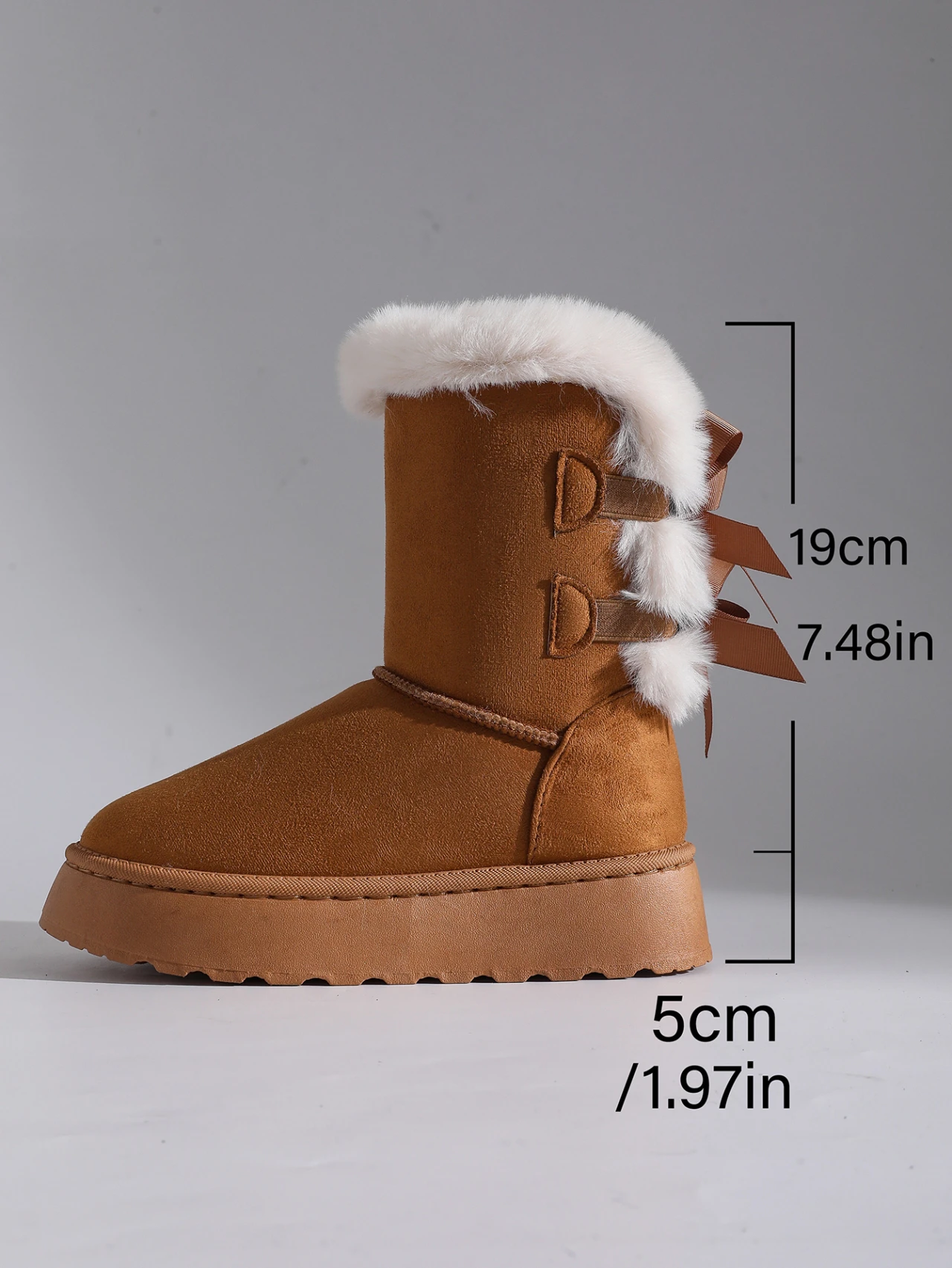 Winter Frauen Mid-kalb Stiefel Dicken Plüsch Dicke Sohle Nicht-slip Mode Schnee Stiefel Frauen Einfarbig Klassische retro Schuhe für Frauen – Detail 1