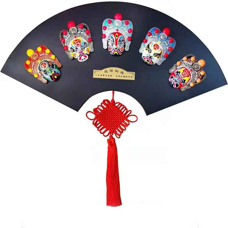 Peking Opera Facial Makeup Extra Large Fan-Shaped Opera Ornaments Five Gods of Wealth Hot Pot Restaurant Restaurant Restaurant