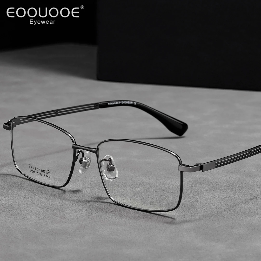 

Eoouooe Pure Titanium Men Glasses Frame Myopia Hyperopia Medical Prescription Progressive Optics Middle-Ager Eyglasses