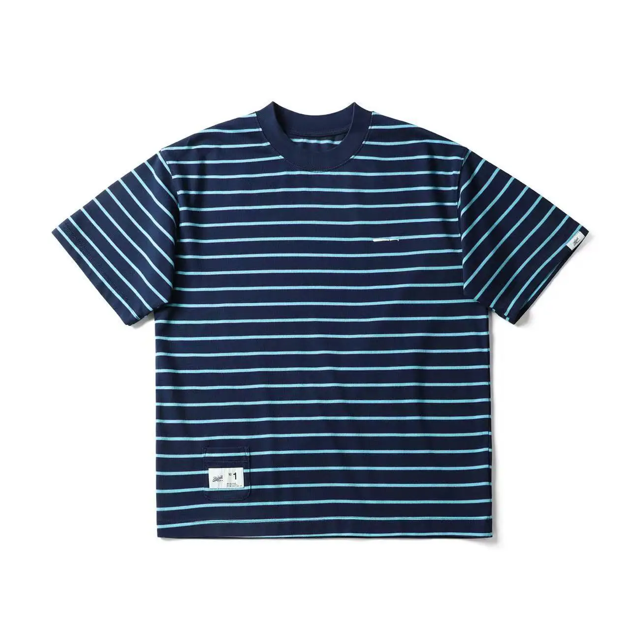 

26SS Japanese Style Yarn-Dyed Cotton Soft Tees Men Trendy Cityboy Casual Striped Crew Neck Loose Fit Short Sleeve T-Shirt Unisex