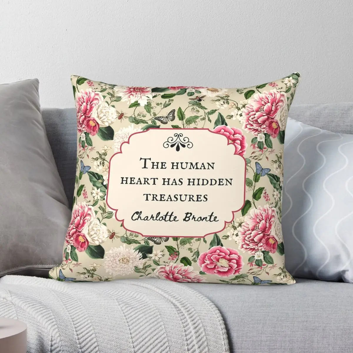 Jane Eyre Human Heart Has Hidden Treasures Pillowcase Polyester Linen Velvet Creative Pillow Case Car Cushion Cover Wholesale